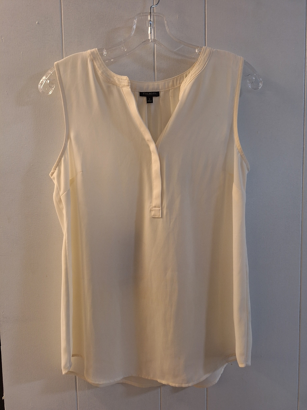 Talbots Cream Sleeveless V-Neck Shell